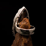 Handmade Jasper Ring, Marquise shaped ring, Artwork Sterling Silver Ring, Picture Jasper ring, handmade silver ring, unique design - Size 8