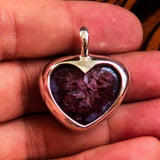 Heart Pendant, Sterling Silver Pendant, Heart Necklace, purple Druzy Agate cabochon, Love Jewelry, Heart amulet, heart silver pendant, gift