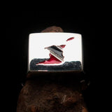 Trinidad and Tobago Ring, Square shaped Ring, Sterling Silver Ring, Men's Pinky Ring, Flag of Trinidad / Tobago, sport event outfit, gift