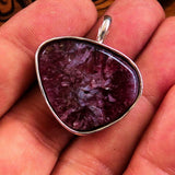 Heart Pendant, Sterling Silver Pendant, Heart Necklace, purple Druzy Agate cabochon, Love Jewelry, Heart amulet, heart silver pendant, gift