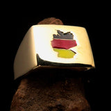 German Flag Ring, Sport Event Outfit, Square shaped Ring, Costume Ring, Pinky Ring, Flag of Germany, German Fan apparel, Men's Ring, Gift