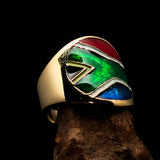 South African Flag Ring, Pinky Costume Ring, Flag of South Africa, Fan apparel, sport event outfit, Men's Pinky Ring, gift - Solid Brass