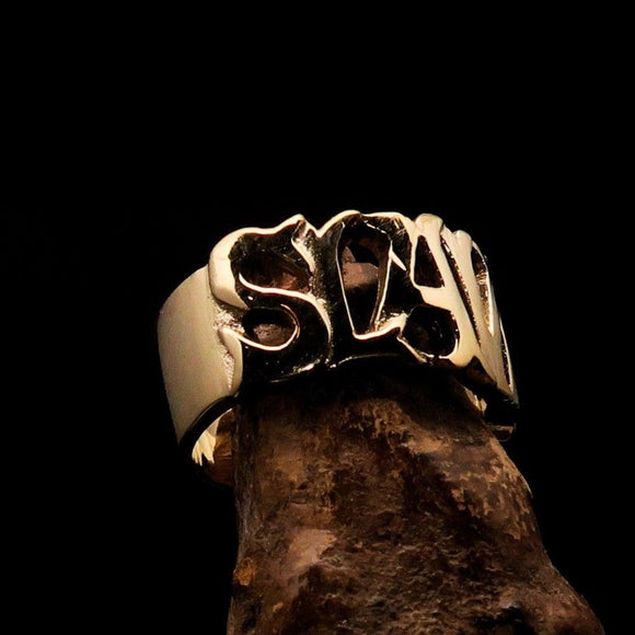 Slave Ring, one Word Ring, SLAVE bold Letters, modern Slave Ring, Word Ring, Pinky Ring, Brass Costume ring, gift for him, Men's Slave Ring