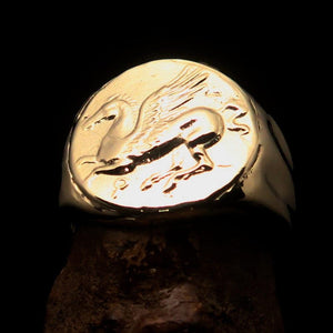 Pegasus Ring, Men's Ring, Corinthian Ring, Pegasus Coin Ring, Greek Goddess Ring, Athena Ring, Costume Ring, Gift for him, Winged Horse Ring