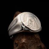 Men's Roman Coin Ring, Men's Elephant Ring, Pinky Ring, Antonius Pius Coin Ring, ancient Silver Ring, Sterling Silver Ring, Gift for Him