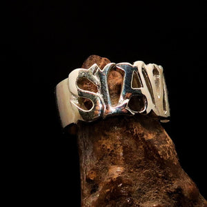 Slave Ring, one Word Ring, SLAVE bold Letters, modern Slave Ring, Word Ring, Letter Ring, sterling silver ring, gift for him, Men's Ring