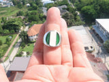 Nigerian Flag Ring, Sterling Silver Ring, Flag of Nigeria, Men's Pinky Ring, Costume Ring, Sport Event Outfit, Fan Apparel, Gift for Him