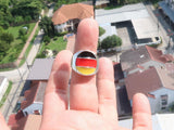 German Flag Ring, Sterling Silver Ring, Round Pinky Ring, Costume Ring, Flag of Germany, Sport Event Outfit, Fan Apparel, Gift for Him