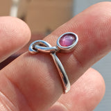 Purple Star Sapphire Ring, Sterling Silver Ring, Natural Star Sapphire, Handmade Sapphire Ring, Solitaire Silver Ring Unique Design - Size 7