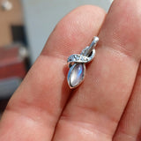 Moonstone Pendant, women's Pendant, Sterling Silver Pendant, Moonstone CZ Necklace, Ceylon Moonstone and 3 CZ, gift for her, Moonstone Charm