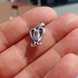 Moonstone Pendant, 925 Sterling Silver Pendant, Heart Pendant, marquise Ceylon Moonstone, moonstone Cabochon, gift, love symbol, love charm