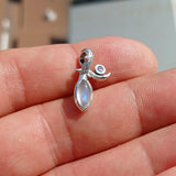 Moonstone Pendant, Moonstone Charm, Sterling Silver Pendant, Moonstone tree Necklace, Ceylon Moonstone, gift for her, silver tree charm