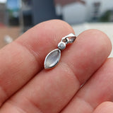 Pretty Moonstone Pendant, Charm Pendant, Sterling Silver Pendant, Moonstone Necklace, Ceylon Moonstone and 1 CZ, gift for her, Moonstone Charm