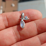 Moonstone Pendant, Moonstone Charm, Sterling Silver Pendant, Moonstone tree Necklace, Ceylon Moonstone, gift for her, silver tree charm