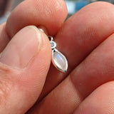 Moonstone Pendant, marquise Pendant, Sterling Silver Pendant, Moonstone Necklace, Ceylon Moonstone and 1 CZ, gift for her, Moonstone Charm