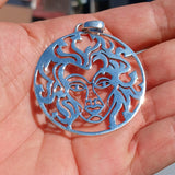 Medusa Pendant, Medusa Amulet, Sterling Silver Amulet, Gorgon Amulet, Gorgon Medusa Pendant, Greek Medusa, Greek Costume, Snake Hair Medusa