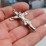 Jesus Pendant, Crucifix Amulet, Sterling Silver Amulet, Cross Amulet, Jesus Cross Pendant, Jesus Necklace, Religious gift, Rosary Cross