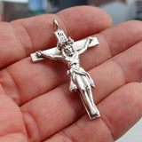 Jesus Pendant, Crucifix Amulet, Sterling Silver Amulet, Cross Amulet, Jesus Cross Pendant, Jesus Necklace, Religious gift, Rosary Cross