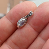 Moonstone Pendant, Charm Pendant, Sterling Silver Pendant, Moonstone Necklace, Ceylon Moonstone and 3 CZ, gift for her, Moonstone Charm