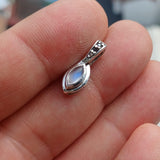 Moonstone Pendant, Charm Pendant, Sterling Silver Pendant, Moonstone Necklace, Ceylon Moonstone and 3 CZ, gift for her, Moonstone Charm