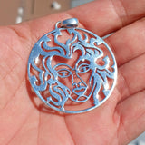 Medusa Pendant, Medusa Amulet, Sterling Silver Amulet, Gorgon Amulet, Gorgon Medusa Pendant, Greek Medusa, Greek Costume, Snake Hair Medusa