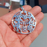 Medusa Pendant, Medusa Amulet, Sterling Silver Amulet, Gorgon Amulet, Gorgon Medusa Pendant, Greek Medusa, Greek Costume, Snake Hair Medusa