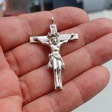 Jesus Pendant, Crucifix Amulet, Sterling Silver Amulet, Cross Amulet, Jesus Cross Pendant, Jesus Necklace, Religious gift, Rosary Cross