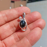 Black Diopside Pendant, Black Star Pendant, Art Pendant, Sterling Silver Pendant, Black Star Diopside Necklace, Black Star Diopside, 4 rays star