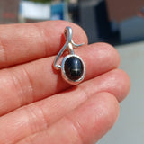 Star Diopside Pendant, Black Star Pendant, Art Pendant, Sterling Silver Pendant, Black Star Diopside Necklace, Black Star Diopside, 4 rays star