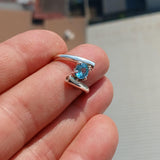 Natural Blue Zircon Ring, Sterling Silver Ring, Solitaire Silver Ring, Sterling Silver Jewelry, oval Cut Blue Zircon, Gift for Her - Size 7