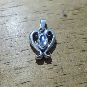 Sweet Heart Pendant, Moonstone Pendant, 925 Sterling Silver Pendant, marquise Ceylon Moonstone, moonstone Cabochon, gift, love symbol, love charm