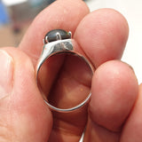 Black Sapphire Ring, Sterling Silver Ring, Sapphire Silver Ring, Black Star Sapphire Ring, Gift for Her, 6 Rays Star Sapphire - size 7.25