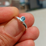 Natural Blue Zircon Ring, Sterling Silver Ring, Blue Gemstone Ring, Solitaire Ring, Oval Natural Blue Zircon, Gift for Her, Unique Design - Size 4.5