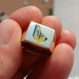 Barbados Flag Ring, Sport Event Outfit, Square shaped Ring, Costume Ring, Pinky Ring, Flag of Barbados, Barbados Fan apparel, Men's Ring