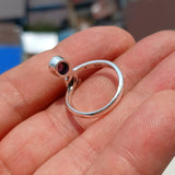 Handmade Sapphire Ring, Purple Star Sapphire Ring, Sterling Silver Ring, Natural Star Sapphire, Solitaire Silver Ring, Unique - Size 6.5