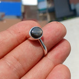 Black Sapphire Ring, Sterling Silver Ring, Sapphire Silver Ring, Black Star Sapphire Ring, Gift for Her, Black Star Sapphire cab - size 6