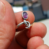 Handmade Sapphire Ring, Purple Star Sapphire Ring, Sterling Silver Ring, Natural Star Sapphire, Solitaire Silver Ring, Unique - Size 6.5