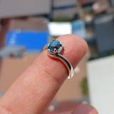 Natural Blue Zircon Ring, Sterling Silver Ring, Unique Design, Gemstone Silver Ring, Solitaire Ring, Oval Cut Blue Zircon, Gift - Size 5