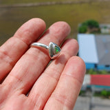 Opal Ring, Sterling Silver Ring, Solitaire Ring, Triangle shaped Opal, handmade Opal Ring, unique jewelry design, gift for her - Size 10.5