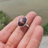 Pietersite Ring, Sterling Silver Ring, purple Pietersite, gemstone silver ring, unique design, handmade gemstone ring gift for her - Size 8