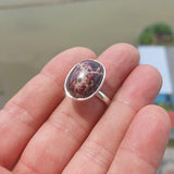 Pietersite Ring, Sterling Silver Ring, purple Pietersite, gemstone silver ring, unique design, handmade gemstone ring gift for her - Size 8