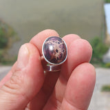 Pietersite Ring, Sterling Silver Ring, purple Pietersite, gemstone silver ring, unique design, handmade gemstone ring gift for her - Size 8