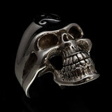 Excellent crafted Men's Celtic Triskelia Triad Skull Ring Black - Sterling Silver - BikeRing4u