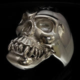 Excellent crafted Men's black 1% Zombie Skull Outlaw Ring - Sterling Silver - BikeRing4u