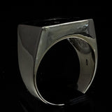 Perfectly crafted Men's Ring Crescent Moon and Star Black - Sterling Silver - BikeRing4u
