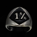 Excellent crafted Men's Outlaw Biker Ring 1% Black - Sterling Silver - BikeRing4u