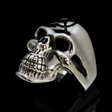 Excellent crafted Men's Communist Skull Ring Hammer Sickle - Sterling Silver - BikeRing4u