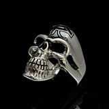 Excellent crafted Men's Skull Ring Eye of Ra - Sterling Silver - BikeRing4u