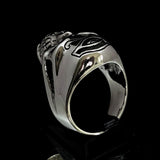 Excellent crafted Men's Skull Ring Eye of Ra - Sterling Silver - BikeRing4u