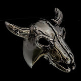 Excellent crafted Men's Bull Skull Cowboy Ring - Sterling Silver - BikeRing4u